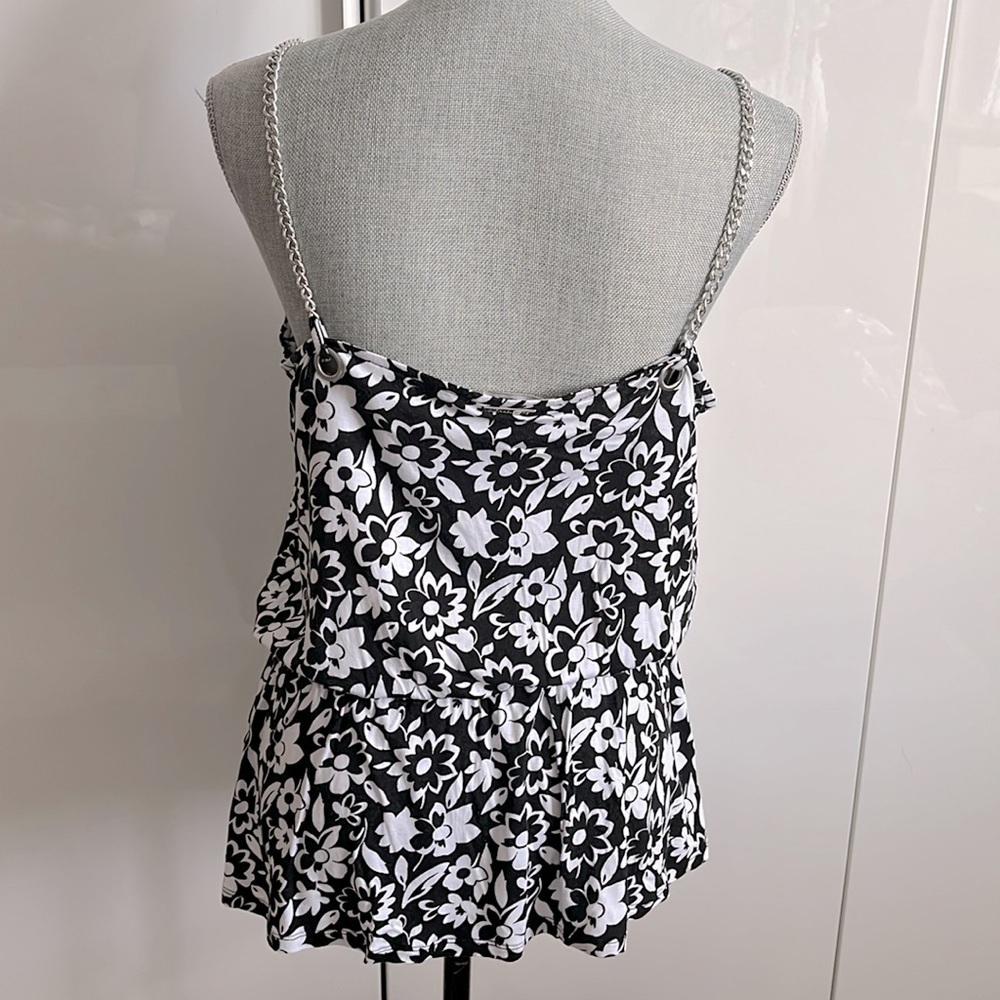 MICHAEL KORS NWOT Chain Strap Floral Cotton Dressy Tank Top, Size M - Picture 5 of 11